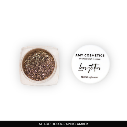 Holographic Amber Loose Glitters | Cosmetic Grade | Face and Body Use