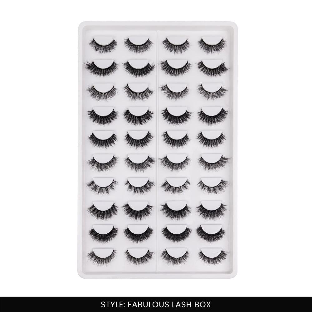 Fabulous False Eye Lashes | Bold Dramatic Glam | Vegan Cruelty-Free | Pair of 20