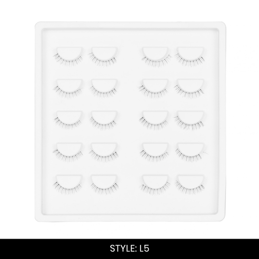 L5 False Eyelashes | Pair of 10 | Fake Eyelashes for Women | Everyday & Party Wear | Lightweight Band