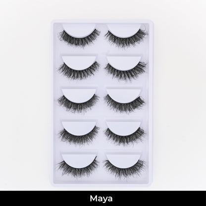 Maya False Eye Lashes | Natural Daily Wear | Vegan Cruelty-Free | Pair of 5