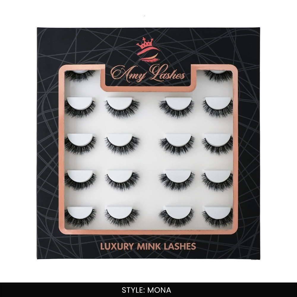 Mona False Eye Lashes | Medium Occasion Wear | Vegan Cruelty-Free | Pair of 10
