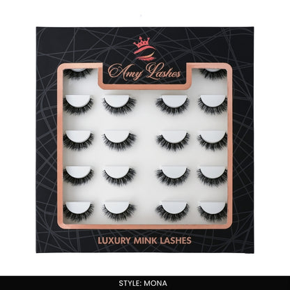 Mona False Eye Lashes | Medium Occasion Wear | Vegan Cruelty-Free | Pair of 10