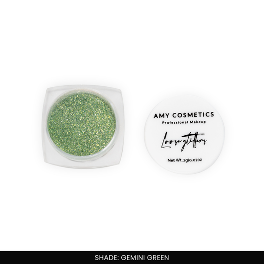 Gemini Green Loose Glitters | Cosmetic Grade | Face and Body Use