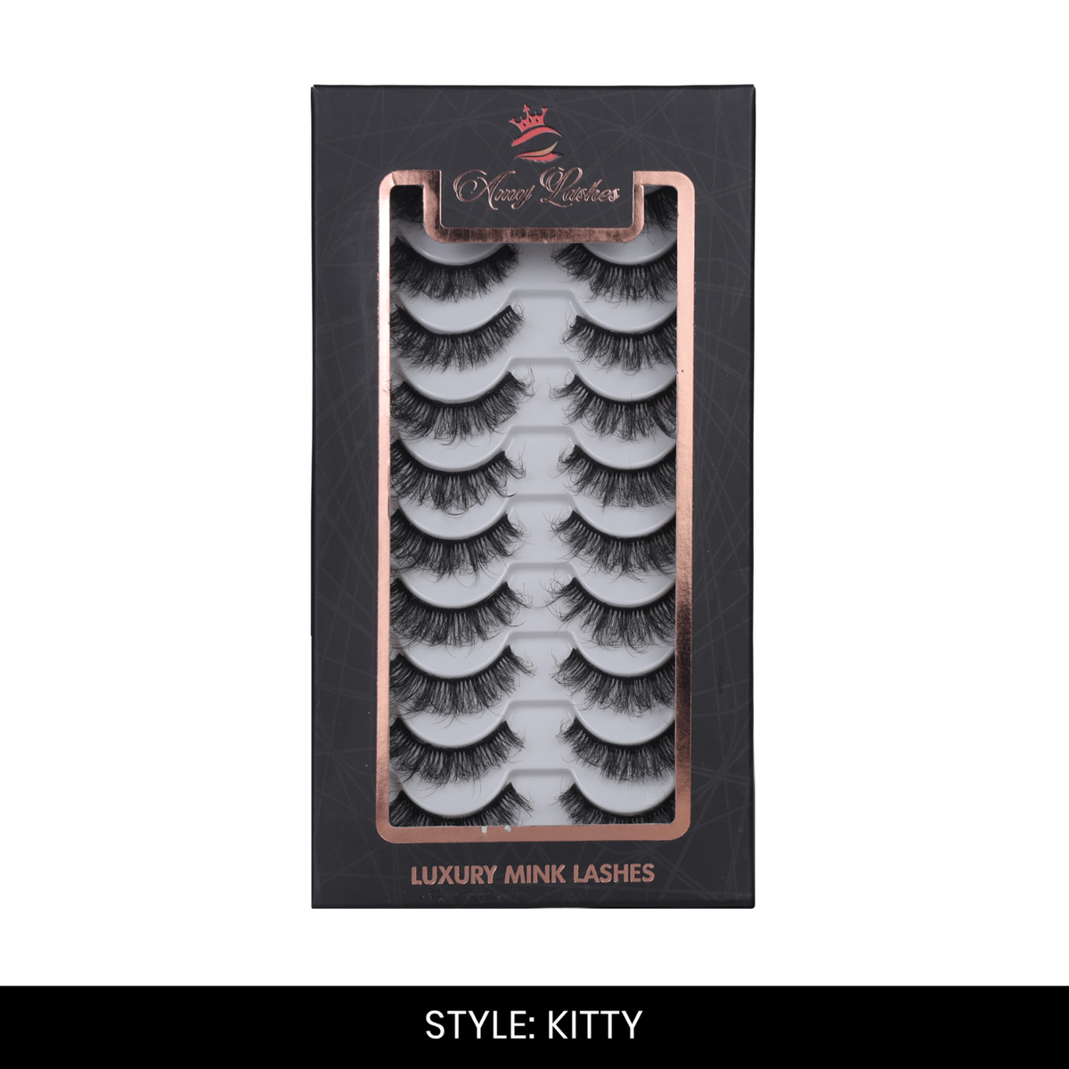 Kitty False Eyelashes | Pair of 10 | Fake Eyelashes for Women | Glam Party Look | Lightweight Band