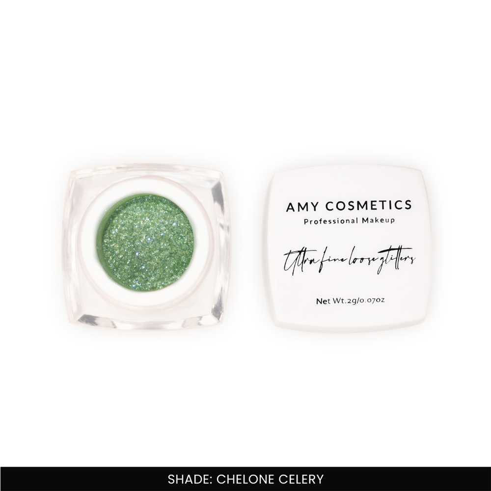 Chelone Celery Ultra Fine Loose Glitters | Cosmetic Grade | Face Body Nail