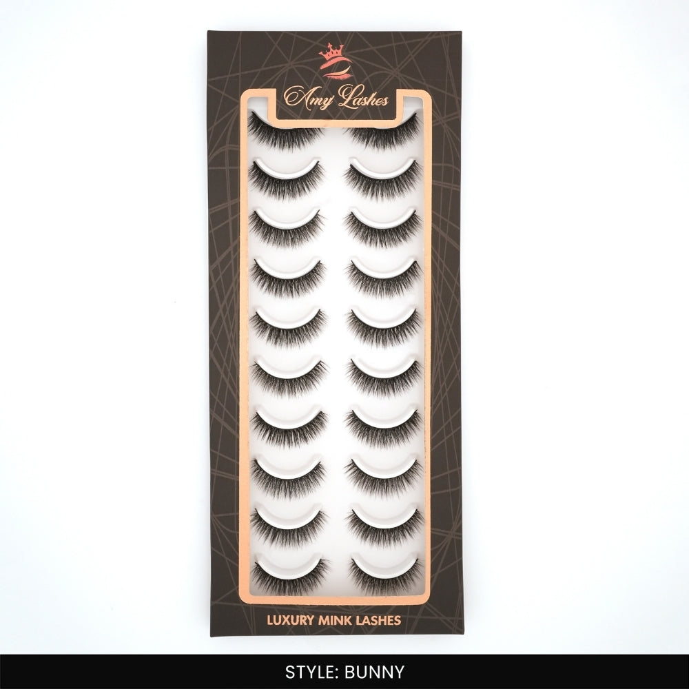 Bunny False Eye Lashes | Medium Occasion Wear | Vegan Cruelty-Free | Pair of 10