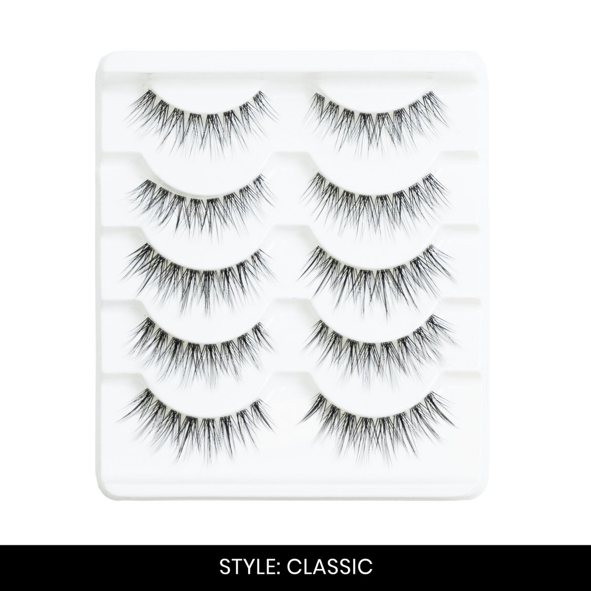 Classic False Eyelashes | Pair of 5 | Fake Eyelashes for Women | Soft Natural Look | Lightweight Band