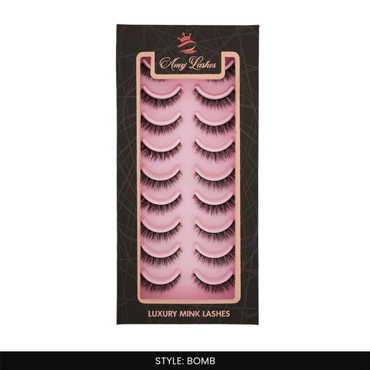 Bomb False Eye Lashes | Bold Dramatic Glam | Vegan Cruelty-Free | Pair of 10