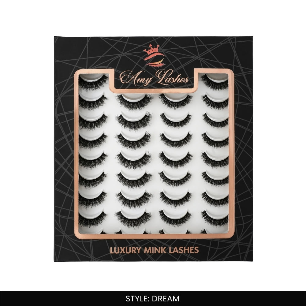 Dream False Eye Lashes | Bold Dramatic Glam | Vegan Cruelty-Free | Pair of 20