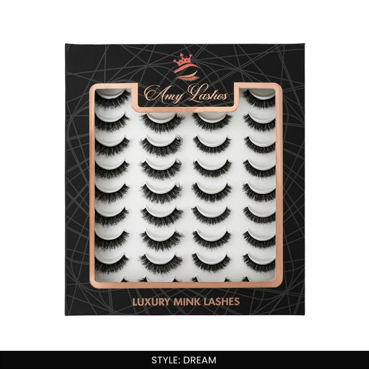 Dream False Eye Lashes | Bold Dramatic Glam | Vegan Cruelty-Free | Pair of 20