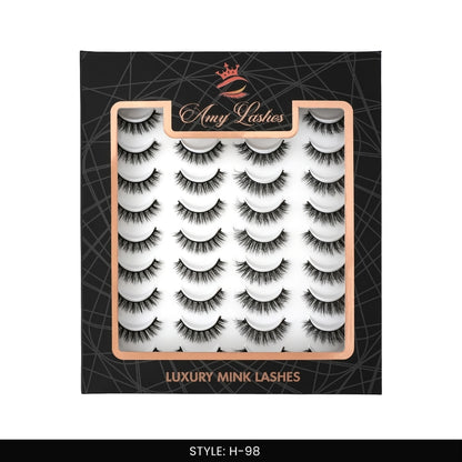H-98 False Eye Lashes | Bold Dramatic Glam | Vegan Cruelty-Free | Pair of 20