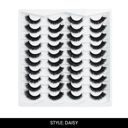 Daisy False Eyelashes | Pair of 20 | Fake Eyelashes for Women | Soft Natural Look | Lightweight Band