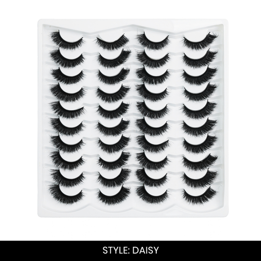 Daisy False Eyelashes | Pair of 20 | Fake Eyelashes for Women | Soft Natural Look | Lightweight Band