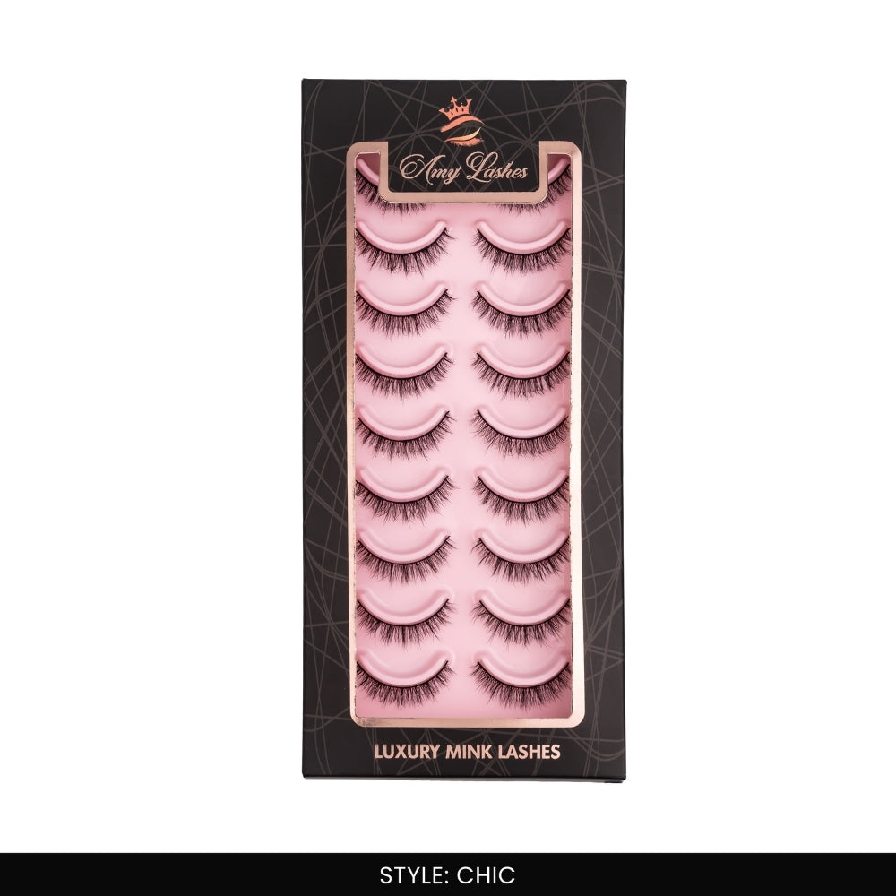 Chic False Eye Lashes | Medium Occasion Wear | Vegan Cruelty-Free | Pair of 10