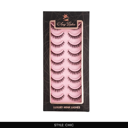 Chic False Eye Lashes | Medium Occasion Wear | Vegan Cruelty-Free | Pair of 10