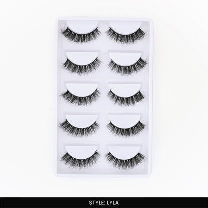 Lyla False Eye Lashes | Natural Daily Wear | Vegan Cruelty-Free | Pair of 5