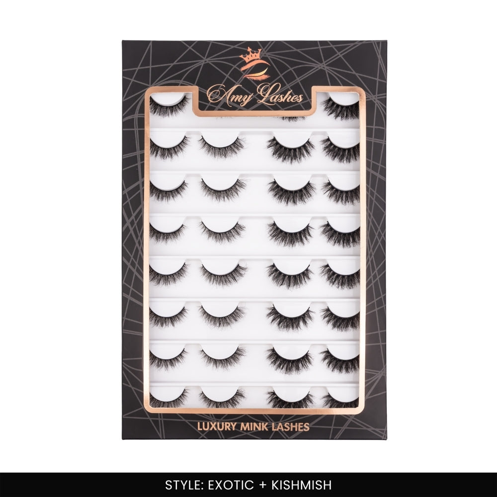 Kishmish + Exotic False Eye Lashes | Medium Occasion Wear | Vegan Cruelty-Free | Pair of 16