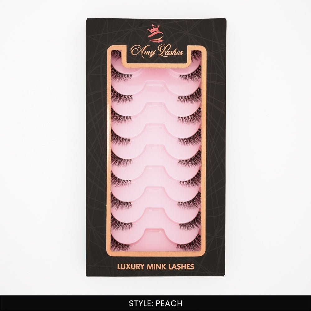 Peach False Eye Lashes | Medium Occasion Wear | Vegan Cruelty-Free | Pair of 10