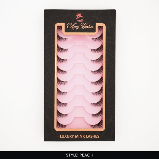 Peach False Eye Lashes | Medium Occasion Wear | Vegan Cruelty-Free | Pair of 10
