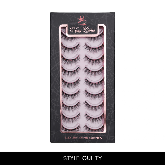 Guilty False Eyelashes | Pair of 10 | Fake Eyelashes for Women | Bold Volume Look | Lightweight Band