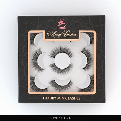 Flora False Eye Lashes | Natural Daily Wear | Vegan Cruelty-Free | Pair of 5