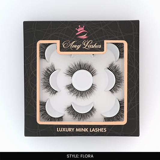 Flora False Eye Lashes | Natural Daily Wear | Vegan Cruelty-Free | Pair of 5