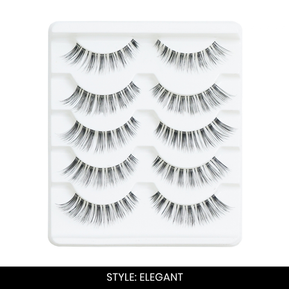 Elegant False Eyelashes | Pair of 5 | Fake Eyelashes for Women | Neat Everyday Look | Lightweight Band