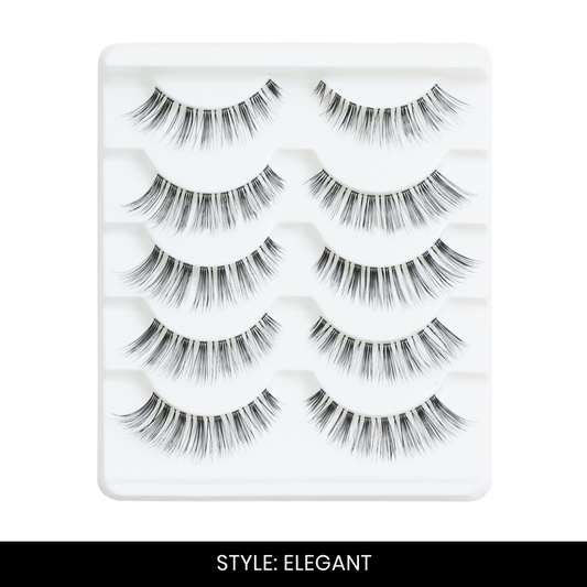 Elegant False Eyelashes | Pair of 5 | Fake Eyelashes for Women | Neat Everyday Look | Lightweight Band