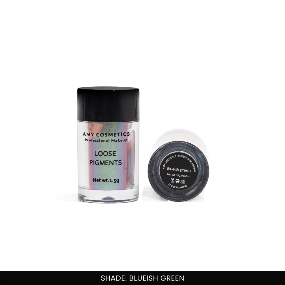 Blueish Green Loose Pigments | Highly Pigmented Eyeshadow Powder | Shimmer Finish