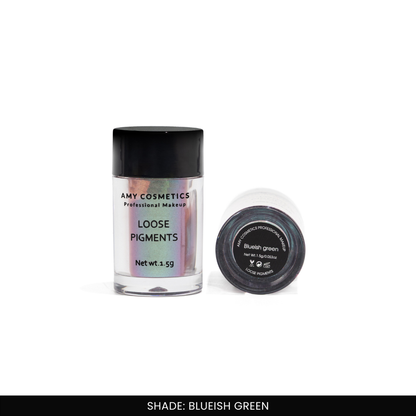 Blueish Green Loose Pigments | Highly Pigmented Eyeshadow Powder | Shimmer Finish