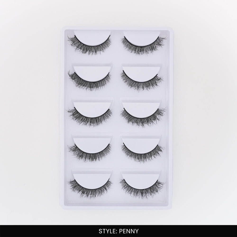 Penny False Eye Lashes | Natural Daily Wear | Vegan Cruelty-Free | Pair of 5