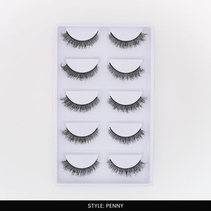 Penny False Eye Lashes | Natural Daily Wear | Vegan Cruelty-Free | Pair of 5