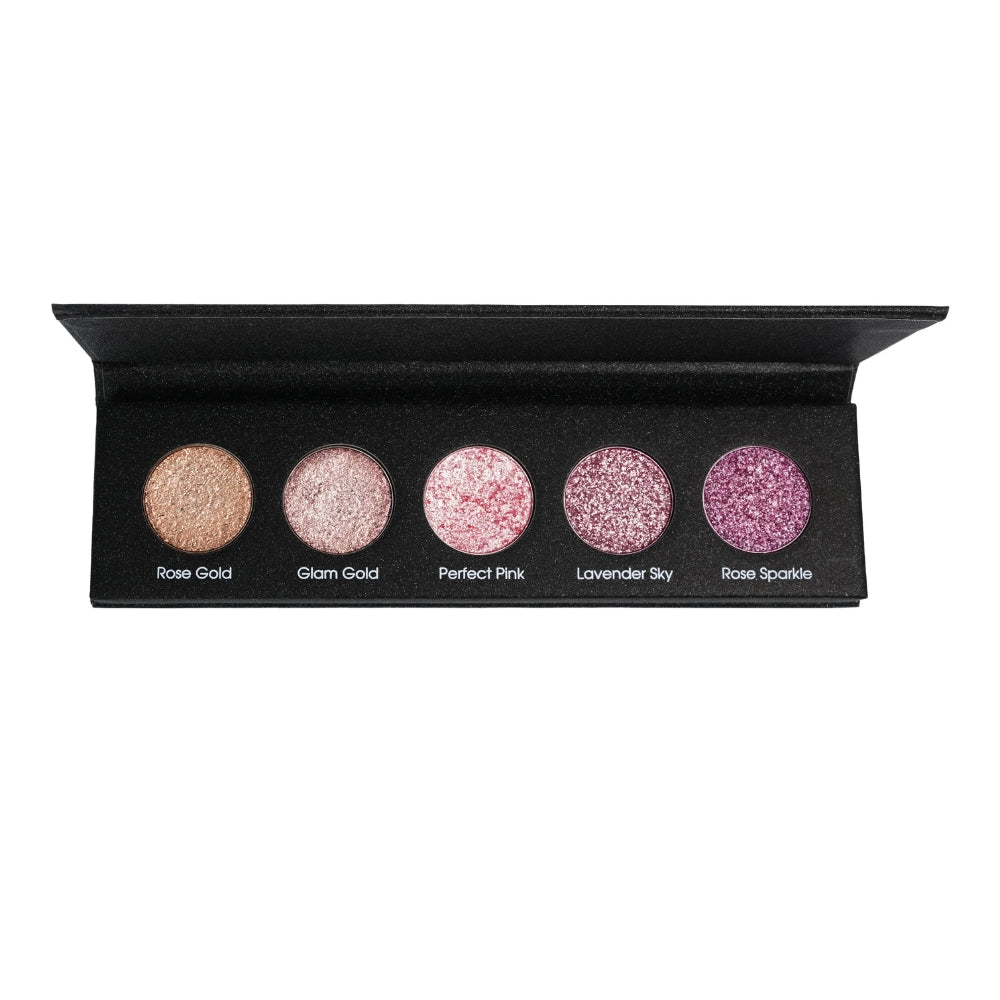 Pink Obsessed 5 Colours Pressed Metallic Eyeshadow Palette | Multiple Shades | Blendable