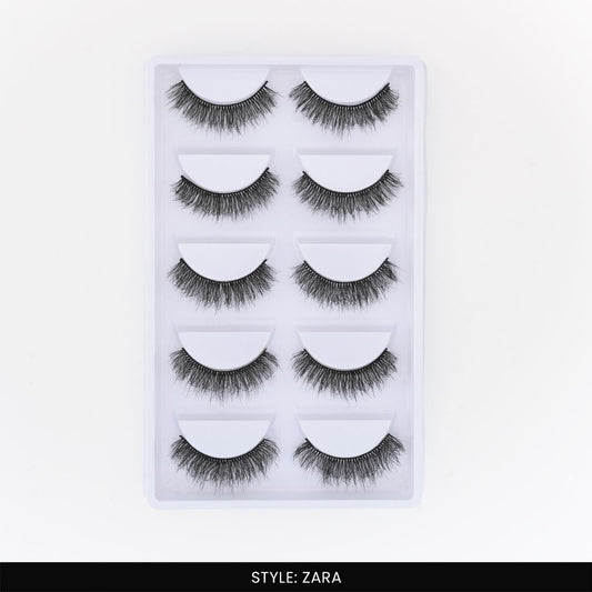 Zara False Eye Lashes | Natural Daily Wear | Vegan Cruelty-Free | Pair of 5