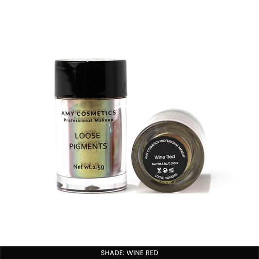 Wine Red Loose Pigments | Highly Pigmented Eyeshadow Powder | Shimmer Finish