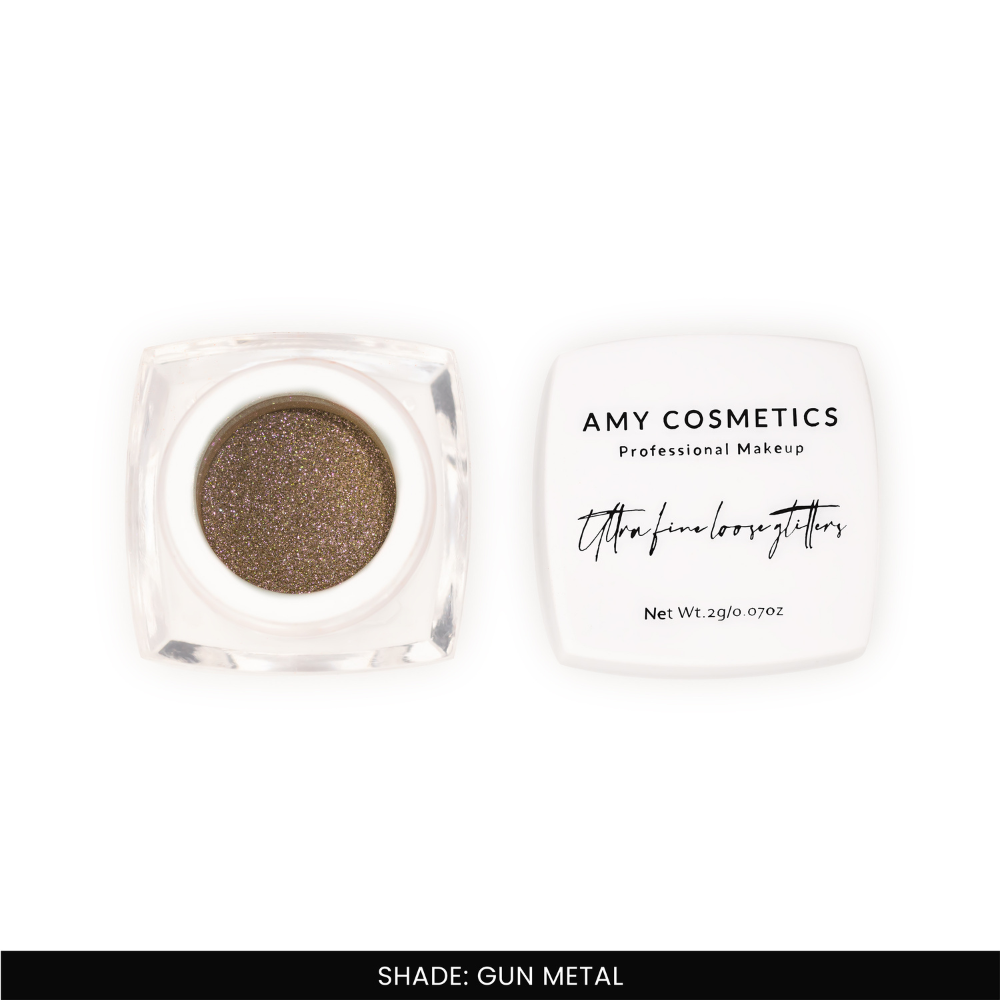 Gun Metal Ultra Fine Loose Glitters | Cosmetic Grade | Face Body Nail
