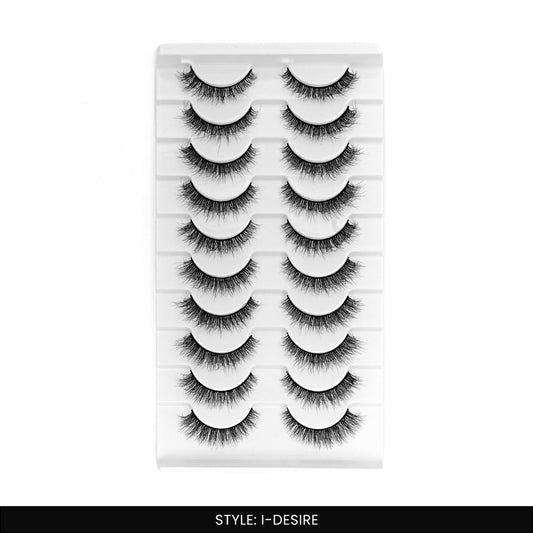 I-Desire False Eye Lashes | Bold Dramatic Glam | Vegan Cruelty-Free | Pair of 10
