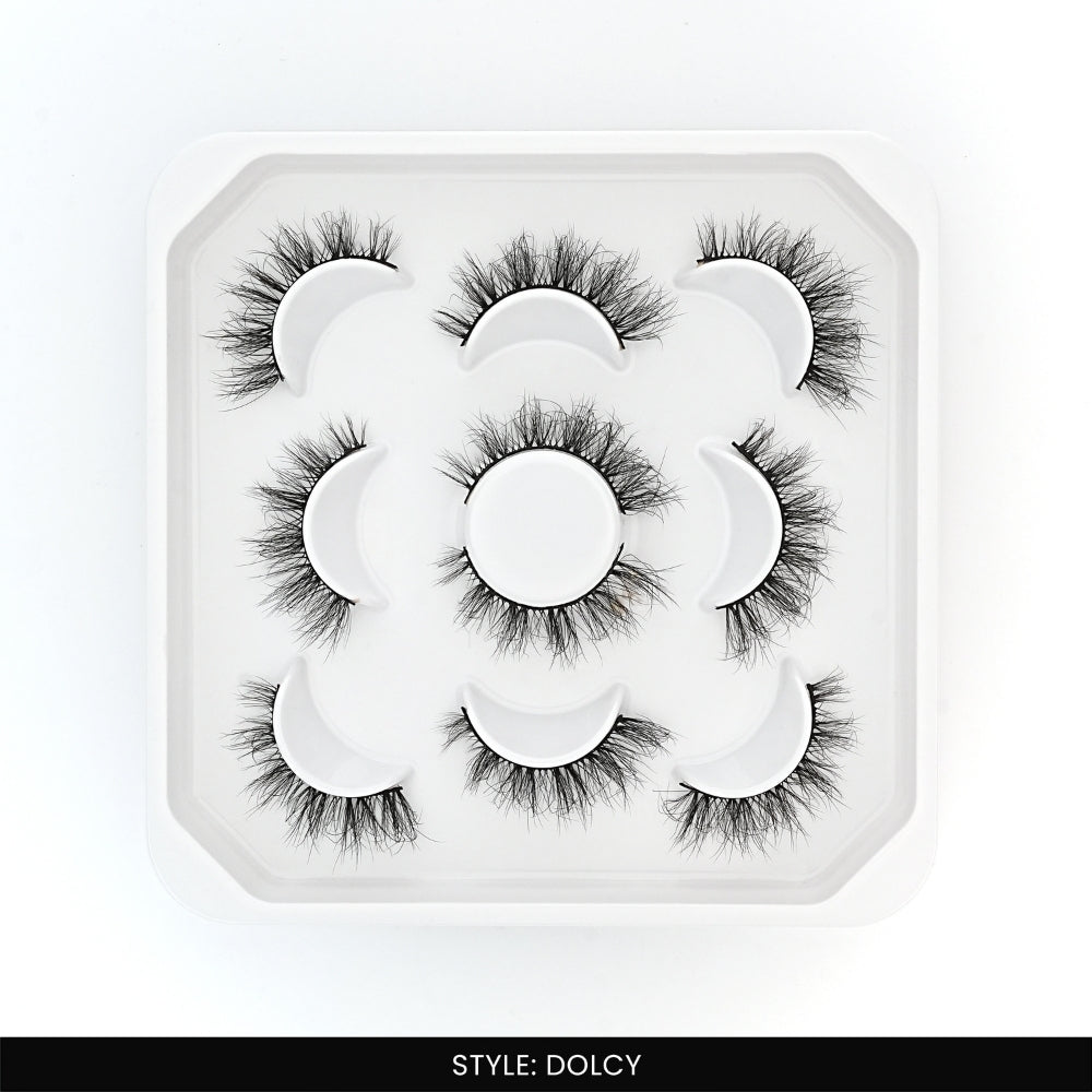 Dolcy False Eye Lashes | Natural Daily Wear | Vegan Cruelty-Free | Pair of 5