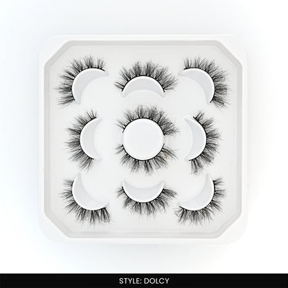 Dolcy False Eye Lashes | Natural Daily Wear | Vegan Cruelty-Free | Pair of 5