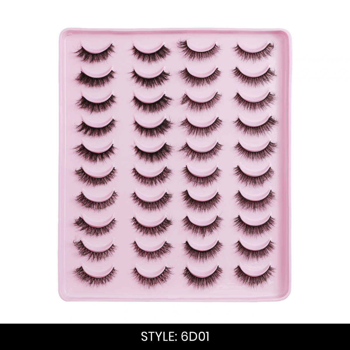 6D01 False Eyelashes | Pair of 20 | Fake Eyelashes for Women | Bold Volume Look | Lightweight Band