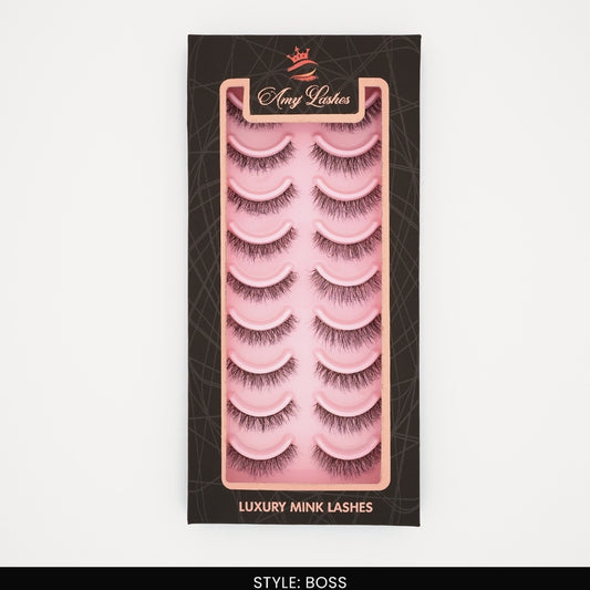 Boss False Eye Lashes | Bold Dramatic Glam | Vegan Cruelty-Free | Pair of 10