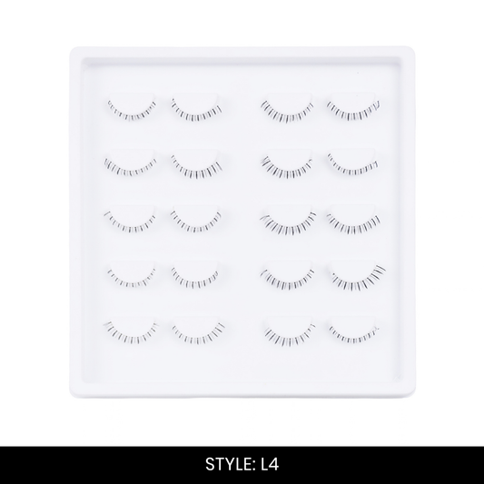L4 False Eyelashes | Pair of 10 | Fake Eyelashes for Women | Everyday & Party Wear | Lightweight Band