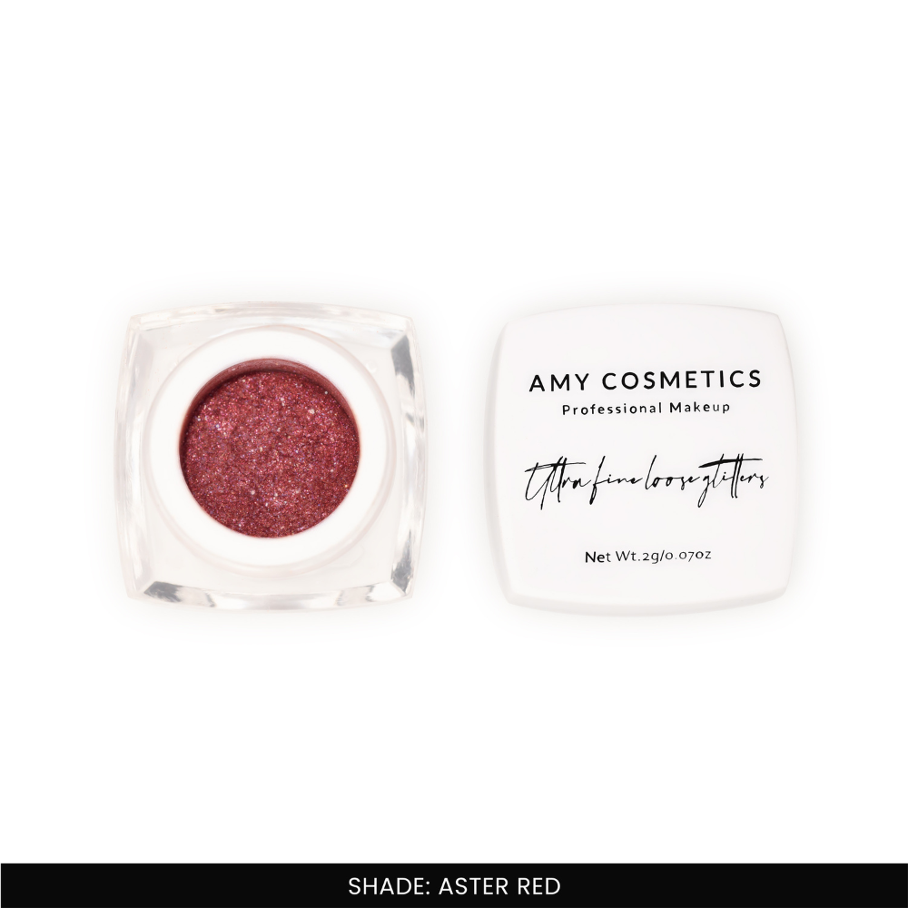 Aster Red Ultra Fine Loose Glitters | Cosmetic Grade | Face Body Nail