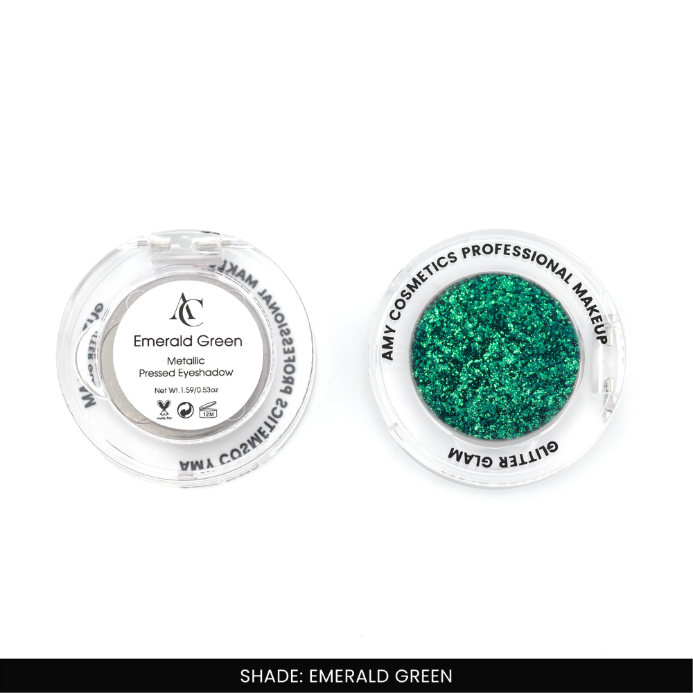 Emerald Green Single Metallic Pressed Eyeshadow | Pigmented | Long-Wearing