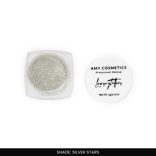 Silver Stars Loose Glitters | Cosmetic Grade | Face and Body Use