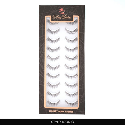 Iconic False Eye Lashes | Medium Occasion Wear | Vegan Cruelty-Free | Pair of 10