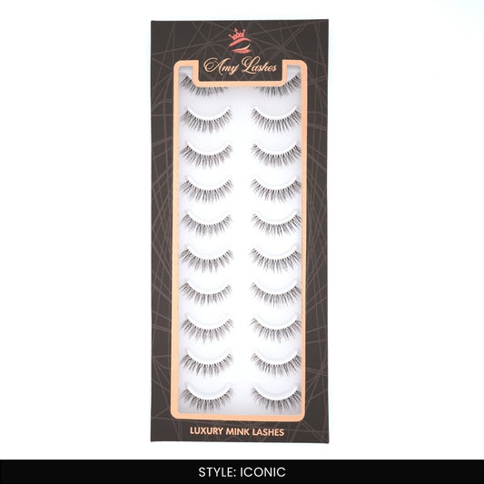 Iconic False Eye Lashes | Medium Occasion Wear | Vegan Cruelty-Free | Pair of 10