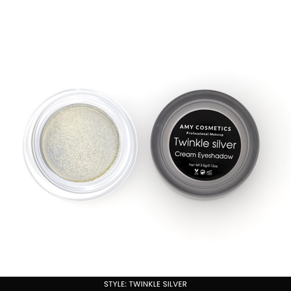 AMY LASHES Cream Shining Eyeshadow | Twinkle Silver | Metallic Finish | Pigmented Formula