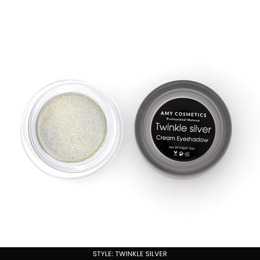 AMY LASHES Cream Shining Eyeshadow | Twinkle Silver | Metallic Finish | Pigmented Formula