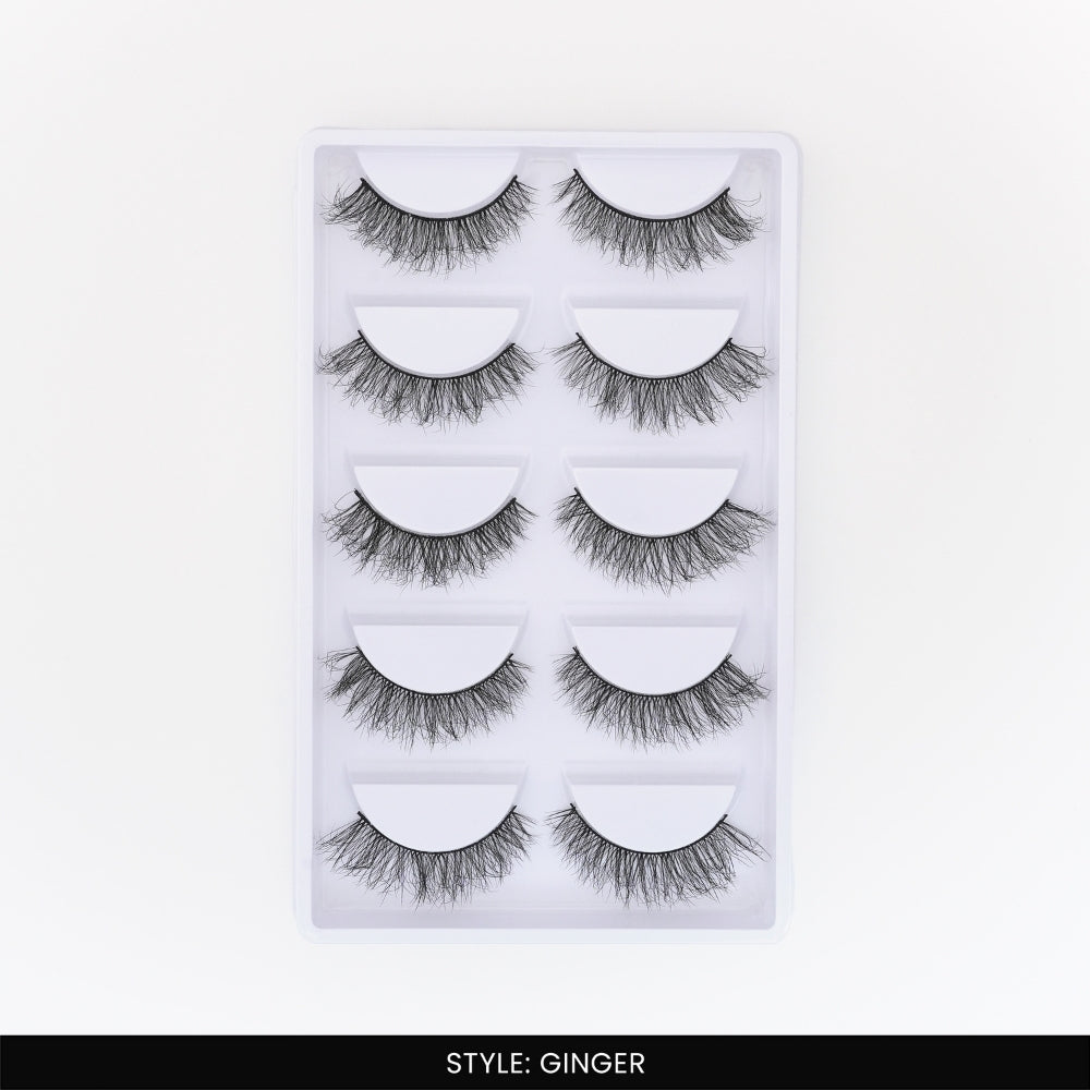 Ginger False Eye Lashes | Natural Daily Wear | Vegan Cruelty-Free | Pair of 5